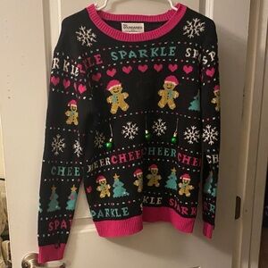 No Boundaries Festive Black and Pink Sweater